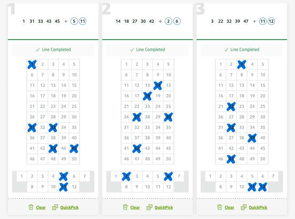 EuroMillionen Spielschein